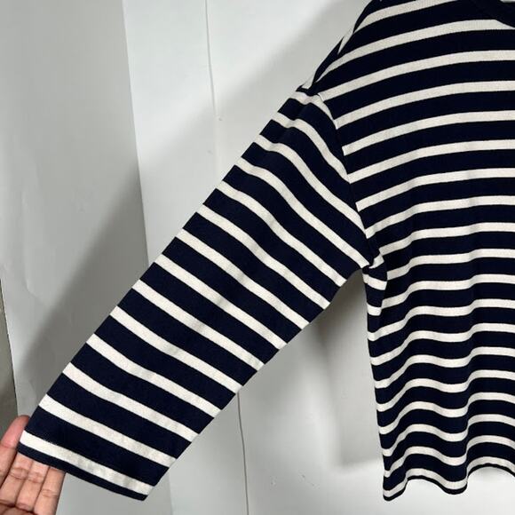 Weekend Max Mara Navy and White Striped Long Sleeve Tee - Picture 4 of 9